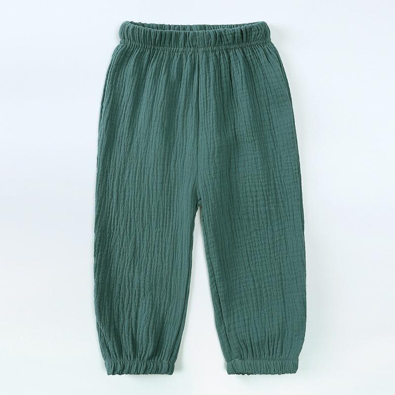 Spring and Summer Children Pants Solid Cotton Linen Elasticity Pant for Kid Boy Girl Casual Trousers Teenager Harem Pants