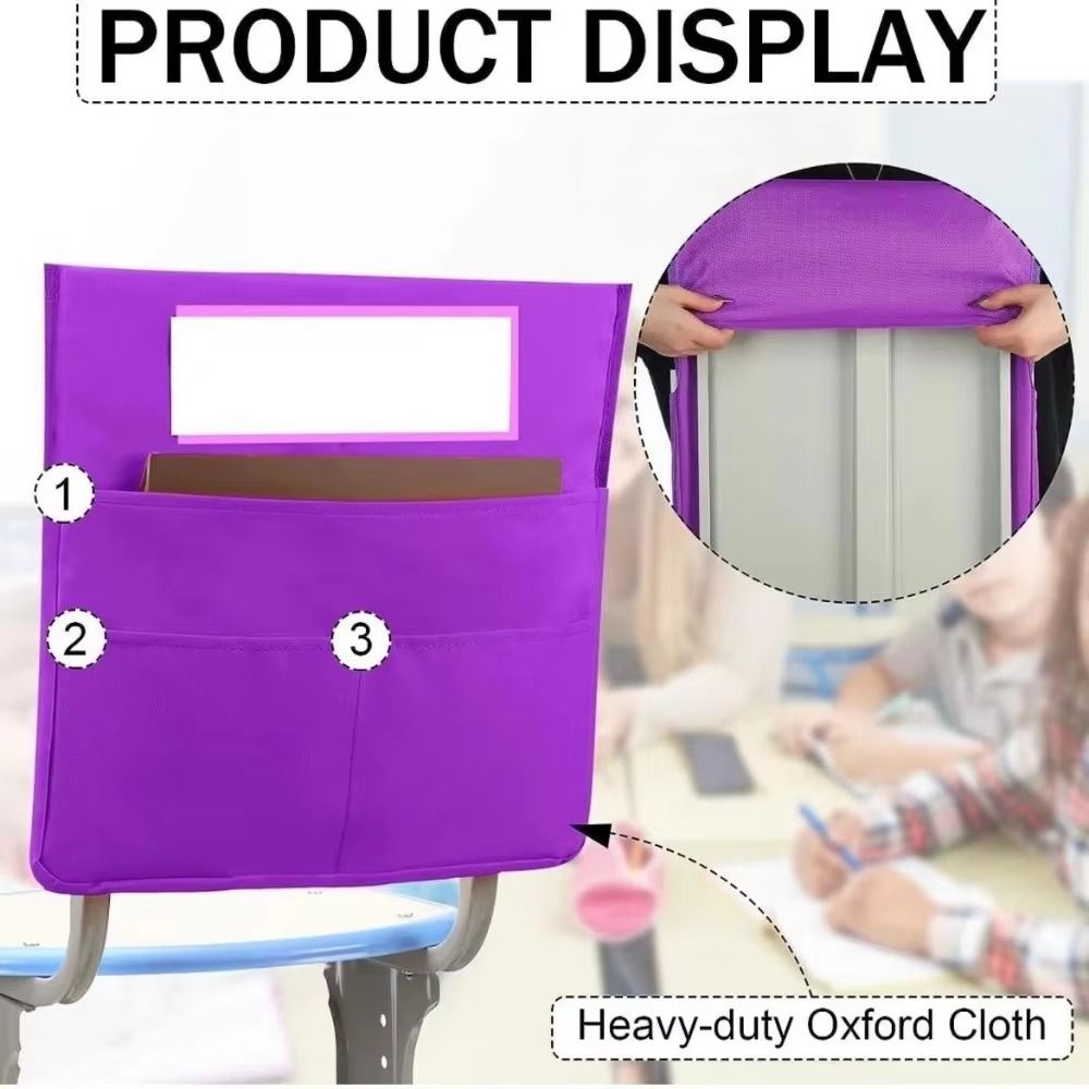 Oxford Cloth Chair Back Organizer Classroom Chair Pocket Name Tag Holder  Classroom Supplies