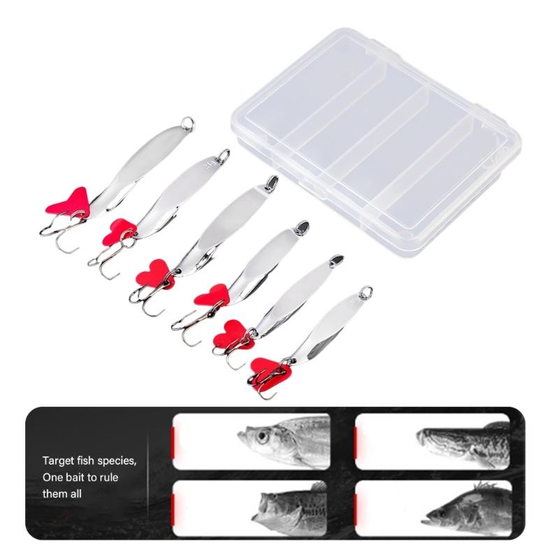 6pcs Fishing Tackle Fishing Baits Spoons 7-28g Metal Lures with Hook S Shaped Fishing Lure Spinner Baits