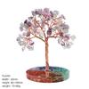 Natural Amethyst Stone Money Tree Ornament Chakra Crystal Chip Life Tree Resin Base Creative Home Desk Decor