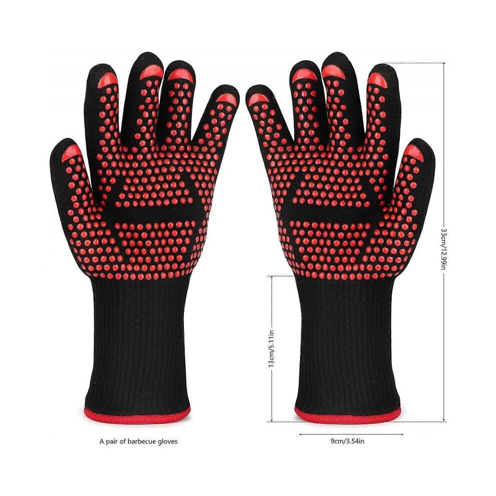 Barbecue Gloves, 1 Pair - Heat Proof Oven Gloves Up to 800C, Heat Resistant Non-Slip Oven Gloves