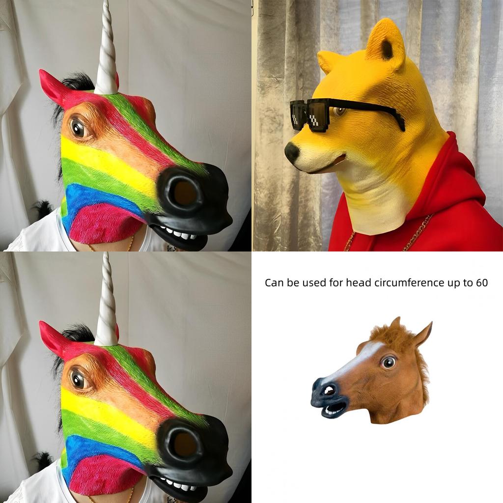 Natural And Eco-friendly Horse Head Mask For Halloween And Costume Parties