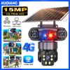 V380 15MP 4G SIM Solar Camera Outdoor Triple Lens Three Screen Two-Way Audio Auto Tracking Security Camera CCTV PTZ Surveillance