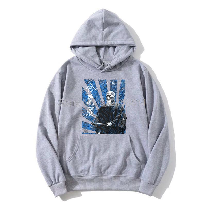 Cool Aikido O Sensei Japanese Martial Art Hoodie Men Fleece Hoodies Hip Hop Hooded Sweatshirt Streetwear Harajuku