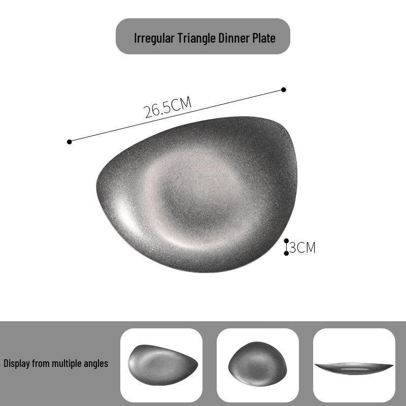 Irregular Stainless Steel Dinner Plate