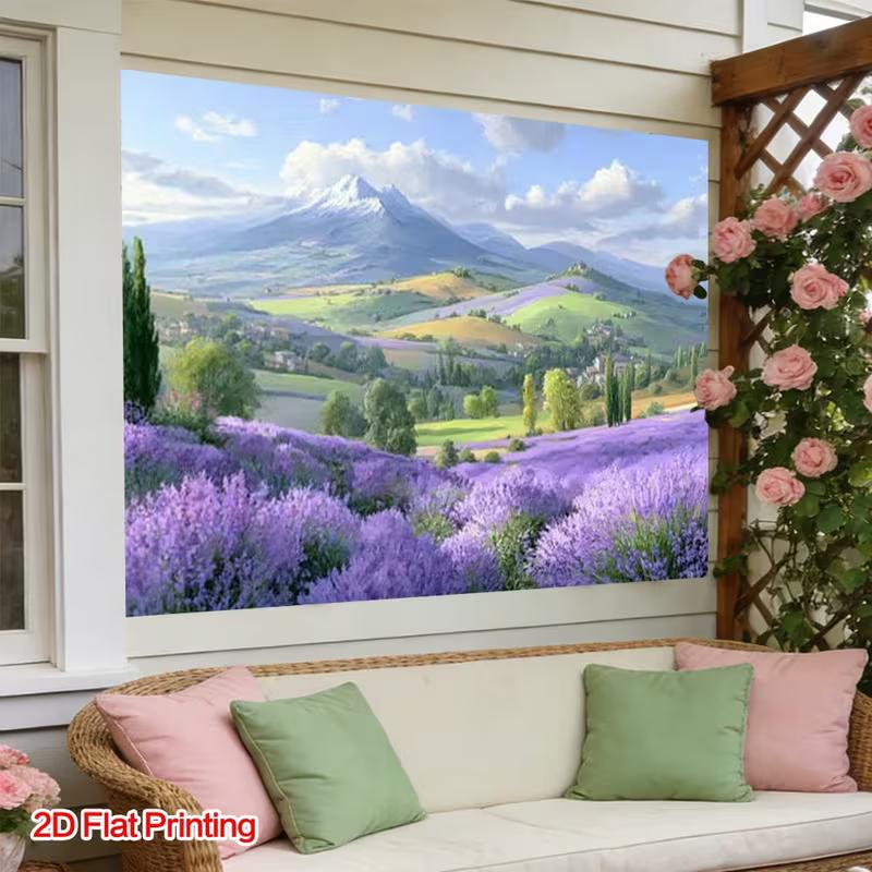 2D Provence Lavender Photography Backdrop Mountain Landscape Background