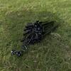 Blackened Portable Outdoor Camping Rack with Tray and Cutlery Hanger