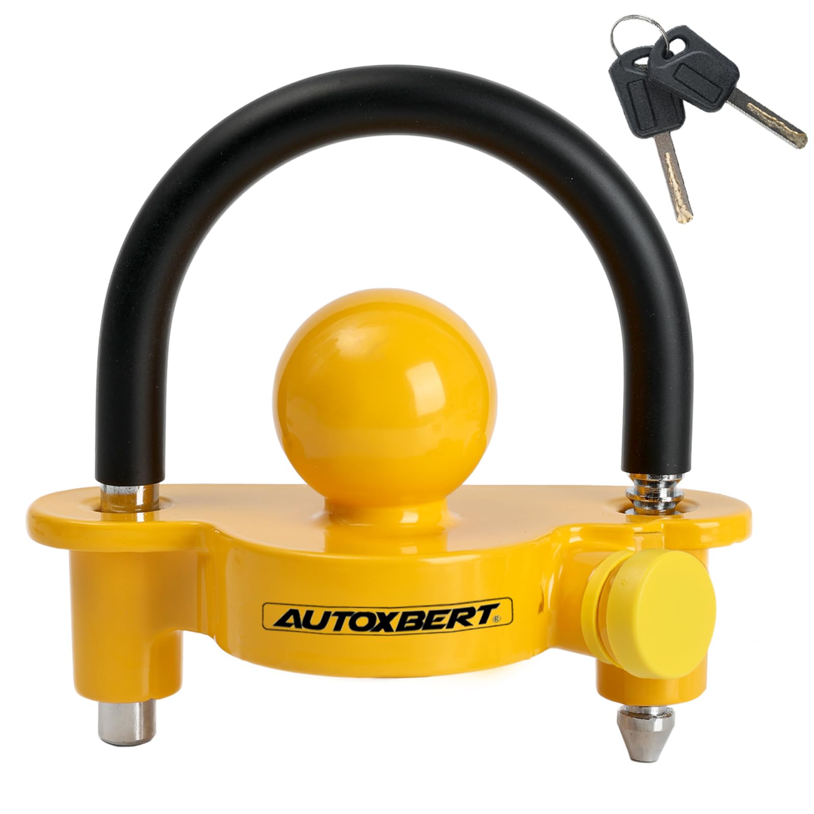 

AUTOXBERT Trailer Coupler Lock Anti-Theft Adjustable Hitch Member Trailer Hitch Lock with Key Rubber жёлтый