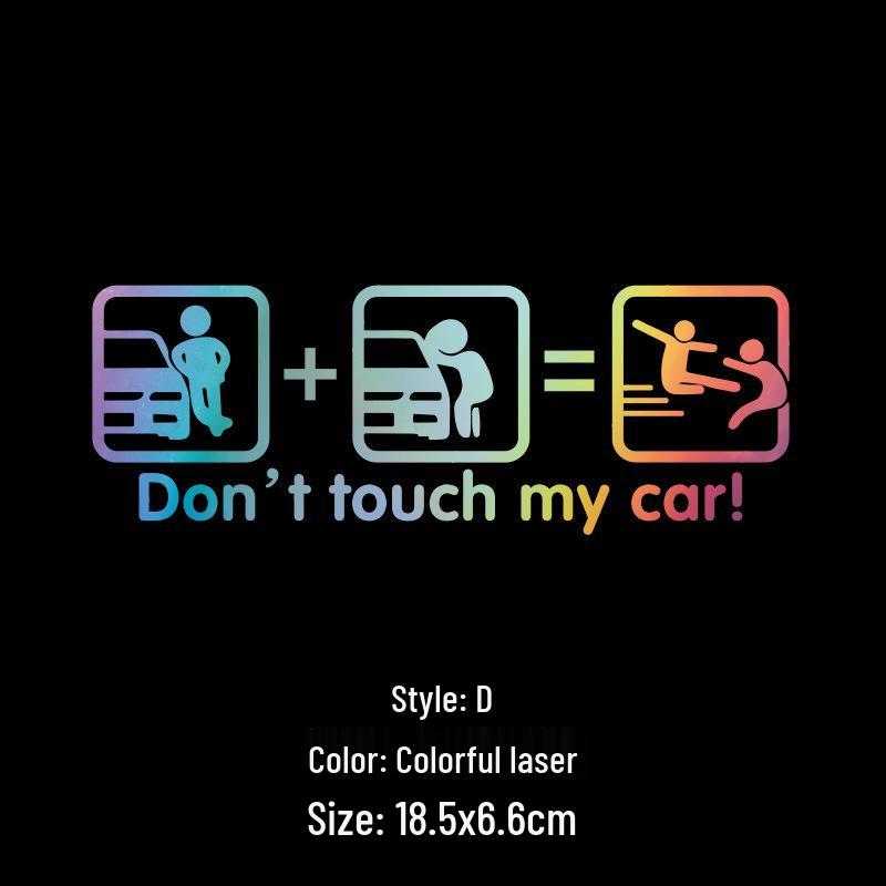 Reflective Cartoon Don t Touch My Car Decorative Stickers for Car Body and Glass.