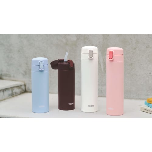 Thermos Water Bottle Vacuum Insulated Straw Bottle 450ml White For Cold Storage FJM-450 WH