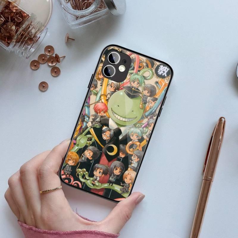 Assassination Classroom Phone Case For IPhone 14 13 12 11 XS X 8 7 6 Plus Mini Pro Max SE 2022 Black PC TPU Glass Phone Cover