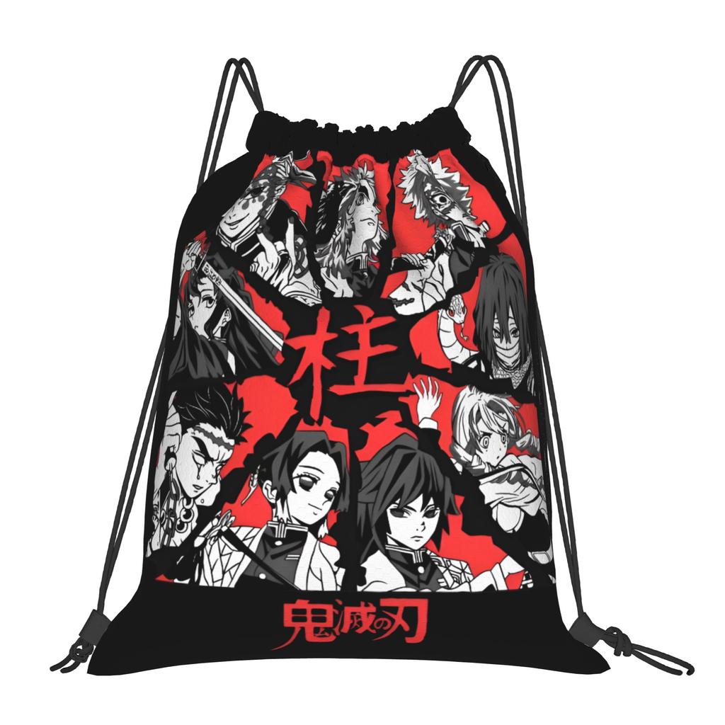 Custom Demon Slayers Drawstring Bags Women Men Lightweight Kokushibo Sports Gym Storage Backpack