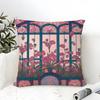 Romantic French pink decorative flowers Pillow Case linen pillow case sofa home decor cushion cover cushion cove