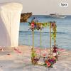 5-Piece Set 60cm Wedding Flower Stands Gold Geometric Iron Aisle Markers Removable Square T-Stage Decor for Elegant Celebrations