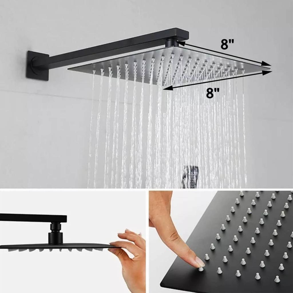Rain Shower Kit Rain Shower Kit  Single Handle In Wall Waterfall Shower  Kit for Bathroom Home Black Shower Faucet Set