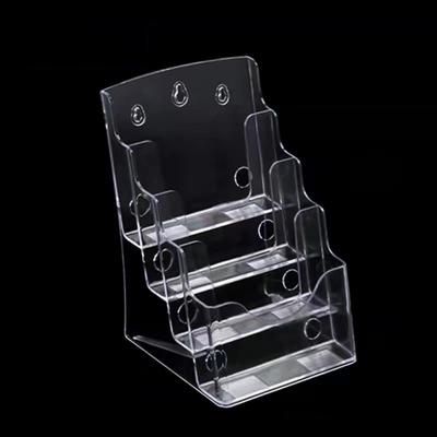 A4/A5/A6 Clear Flyers Display Stand Wall Mount 2/3/4 Layers Acrylic Magazine Organizers Hanging Hole Anti-slip Slot