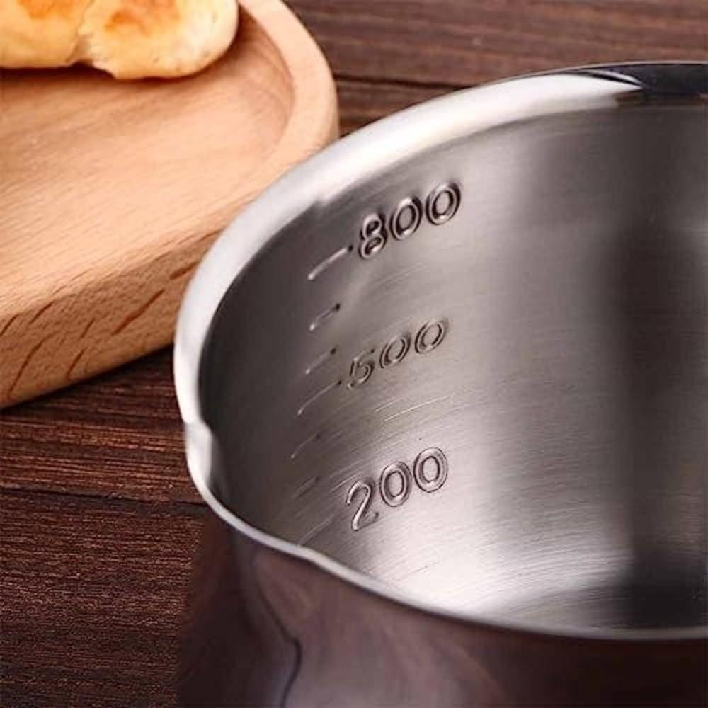 with Spout Single Hand Pot 304 Stainless Steel Stainless Steel Small Pot Milk Pan  Stove Top