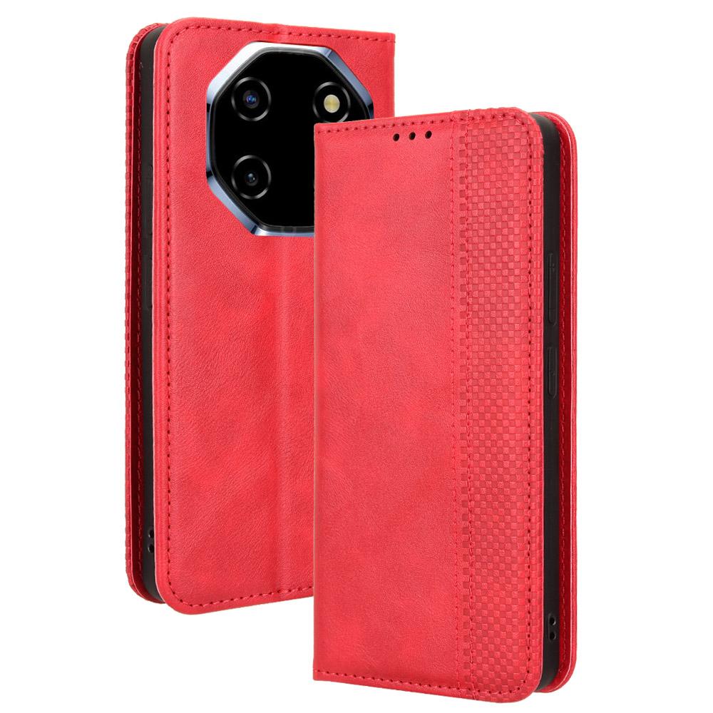 For Blackview Shark 6/Oscal Tiger 8 Leather Case Wallet Stand Retro Texture Phone Cover