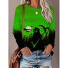 Womens Long Sleeve Crew Neck T-Shirt With 3D Flamingo Print Soft Milk Silk Fabric Loose Fit Casual 2025