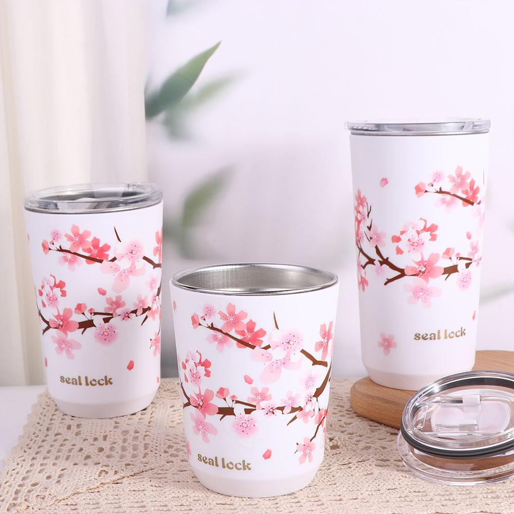 with lid Double Layer Stainless Steel Vacuum Flask Thermos Cup Water Bottle Coffee Tumbler