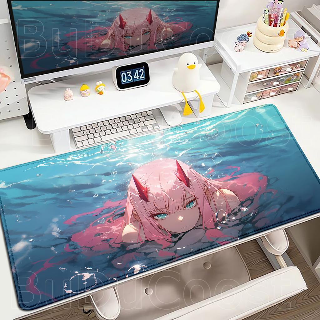 XXL HD Print Keyboard Pad Large Size Anime Mouse Pads Darling in The FranXX 02 Gaming Table Pad 400x900mm Big Desk Mats Zero Two