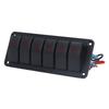 6 Gang Rocker Switch Panel LED Backlit On Off Switch Waterproof Circuit Protection for Car RV Bus Marine Boat ATV UTV