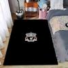 Alfombra Negra con Logo del Liverpool Football Club Diseño de Llamas Adecuada para usar como antideslizante para sala de estar dormitorio sofás
