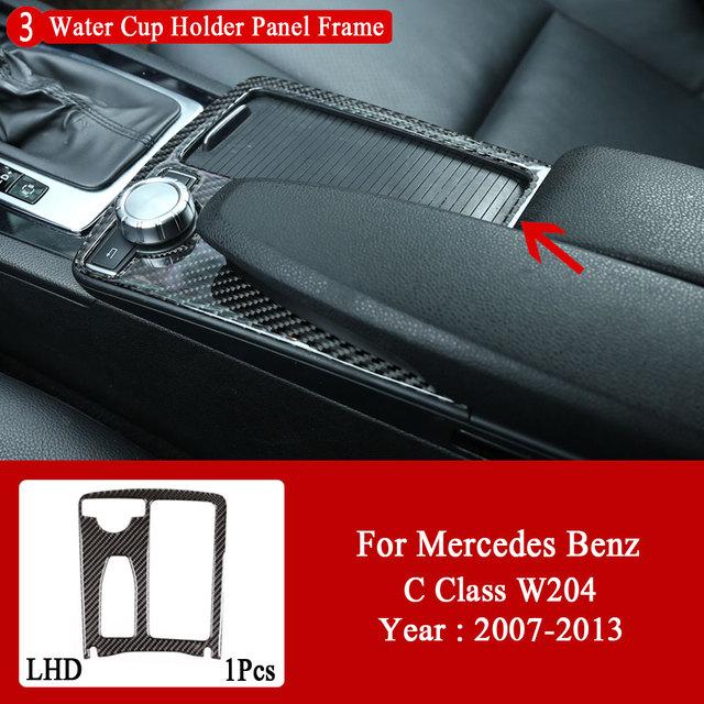 Car Interior Decoration Carbon Fiber Central Control Panel Decal Stickers For Mercedes Benz C Class W204 2007-2013 Accessories