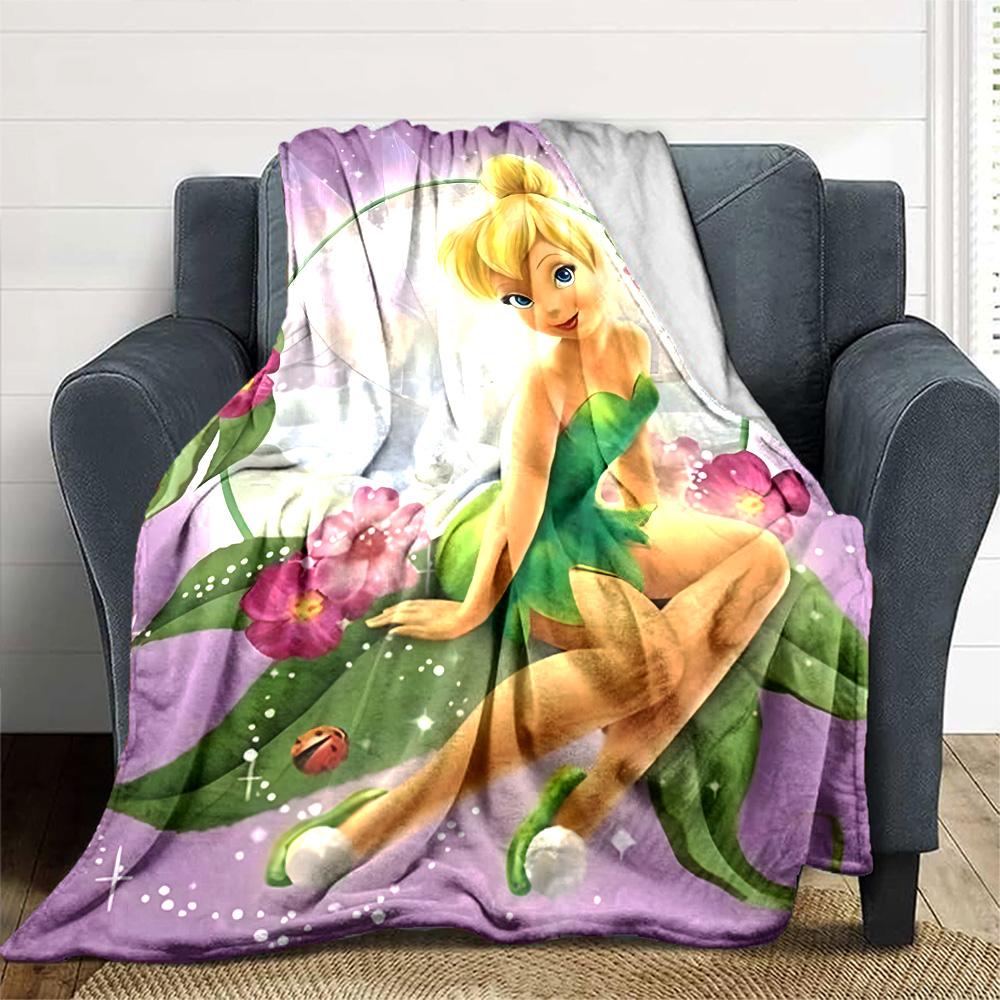 1pc T-Tinkerbell2 Blanket, Gift, for Men and Women, Soft Blanket, Good for Sofa Bed Couch Travel, Lightweight Flannel Blanket