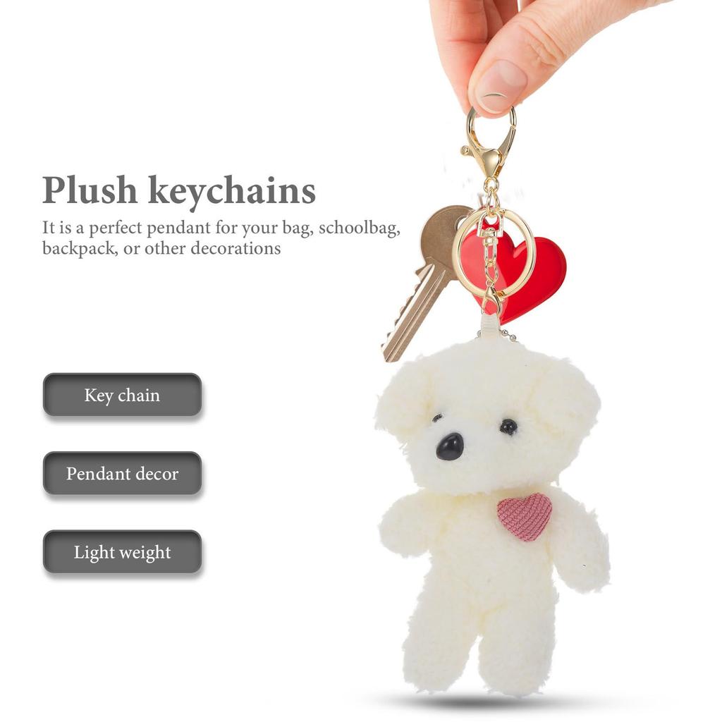 EXCEART Plush Puppy Keychain, Fluffy Dog Keychain, Dog Pendant, Door, Mini Dog Toy, 2-Piece Set