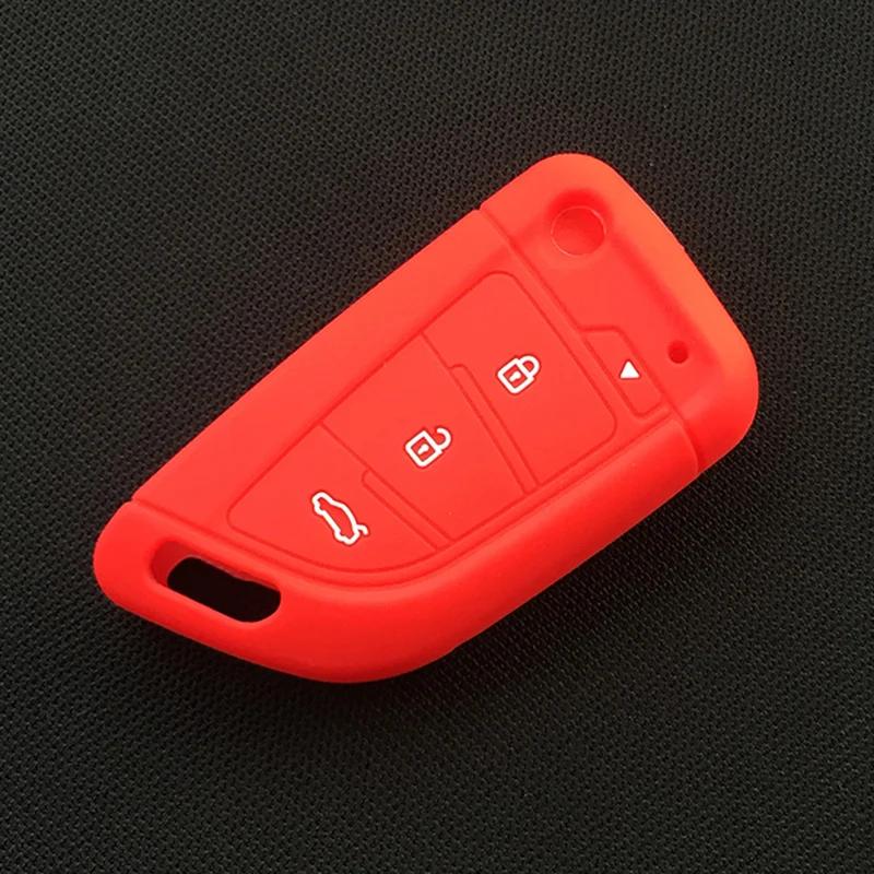 Silicone Car Key Cover Case for XKKF20EN 3+1/4 Buttons Folding Flip Remote Xhorse VVDI Remote Wire Remote Key красный
