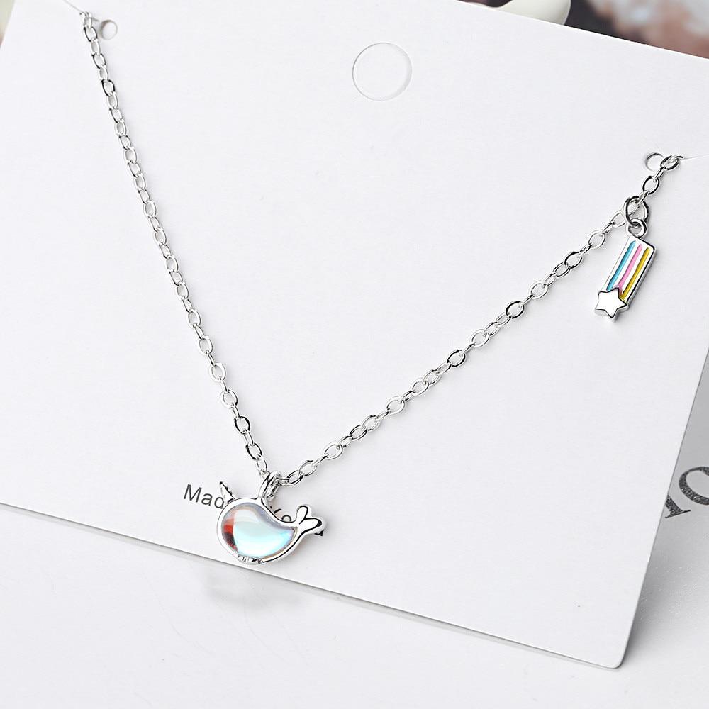 

Стерлингового серебра 925 пробы, опал, единорог, звезда, Радуга, подвеска, ожерелье для женщин, ювелирные изделия для свадебной вечеринки, колье, воротник, Dz260