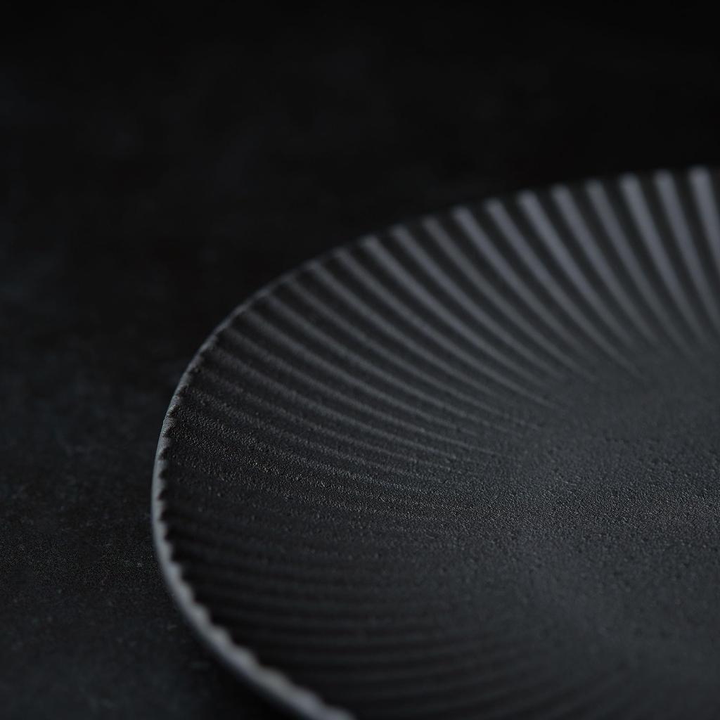 [ware hendey] 24cm Designový talíř, Nerozbitný, Vyrobeno v Japonsku, Prémiová černá, Žáruvzdorný (240 °C), Vhodné do myčky a mikrovlnné trouby, Odolný plast