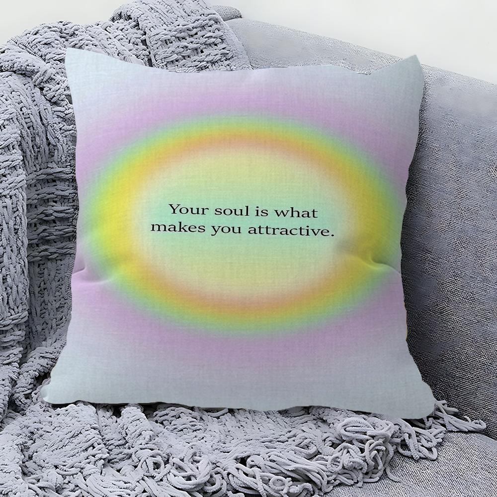Aura Energy Law Of Attraction Abstract Gradient Personalized Picture Text Home Decorative Pillows Household Gifts 45x45cm 40x40 cm