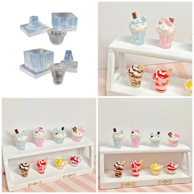 Miniature Food Creation Moulds Bowl Shape Handmade Art Supplies Silicone Texture for Enthusiasts and Craft Lovers