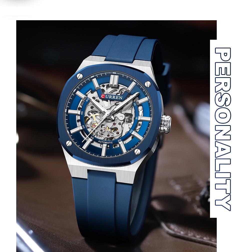 CURREN 8485 Men's Casual Skeleton Mechanical Watch