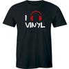 I Vinyl - Music Geek Retro Records Headphone Shirt Men's T-shirt Tee