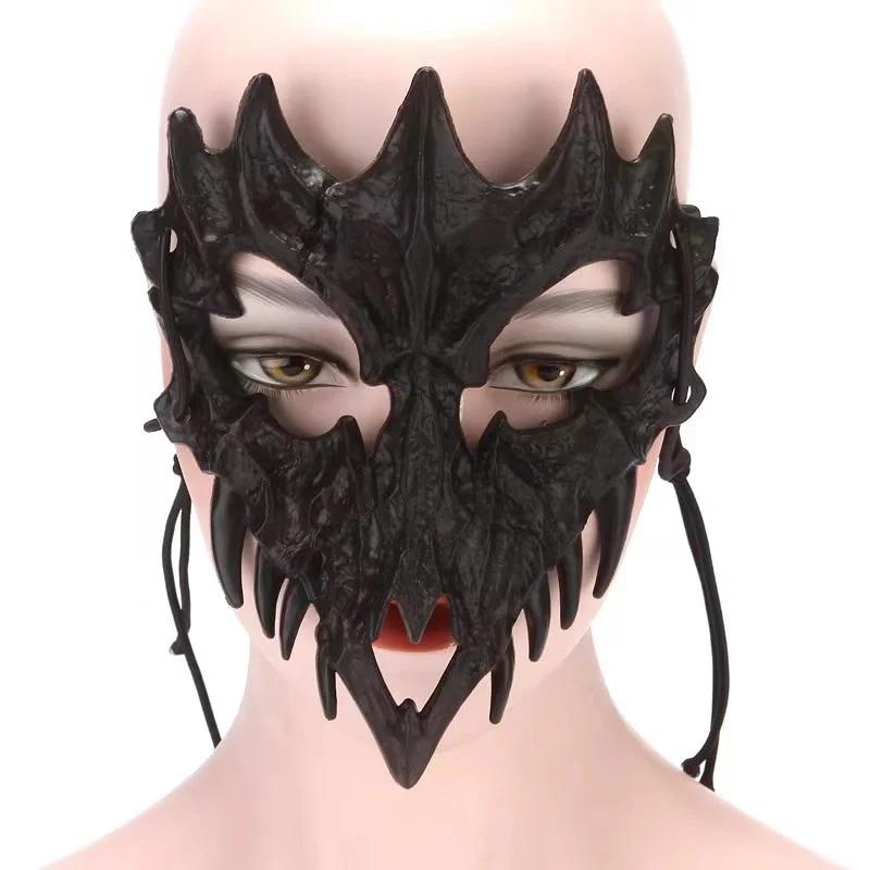Top Quality Skull Party Mask Anime Dragon God Skeleton Half Face Masks Bone Skull Animals Mask Cosplay Dance Prom Costume Props