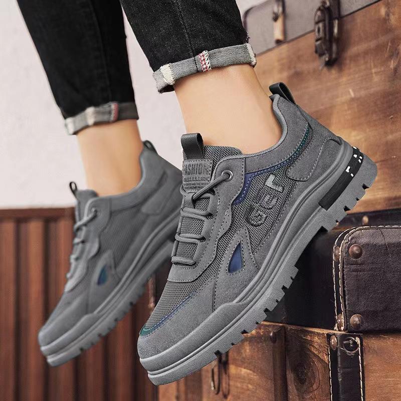 Men's Shoes 2024 New Summer Outdoor Mountaineering Platform Sports Mesh Breathable Labor Insurance Work Wear-resistant Casual Board Shoes