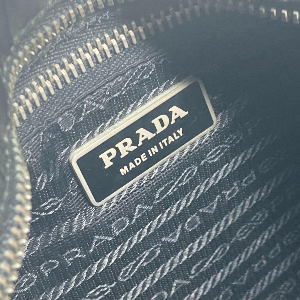 Prada Logo Embroidery Bag Crossbody Pochette Shoulder Bag Black/Multicolore