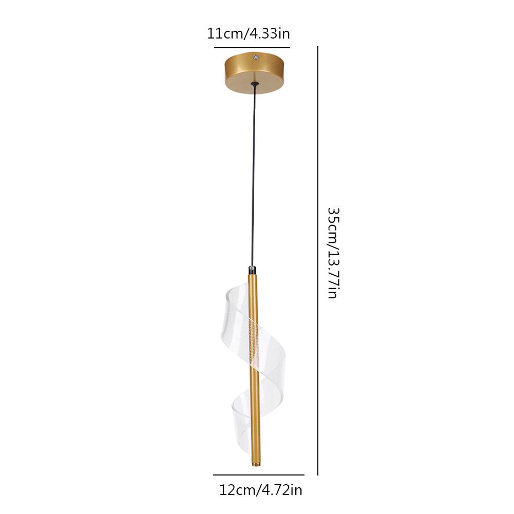 

Nordic Spiral Bedside Hanging Lamp Acrylic Indoor Ceiling Light Three Color Lighting LED Warm White Light Living Room Home Decor