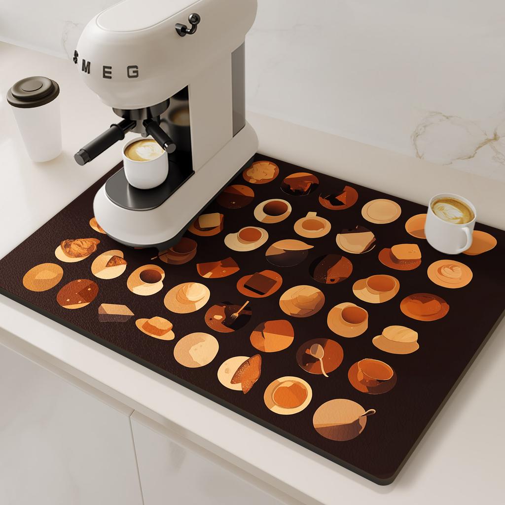 Coffee Machine Mat Drain Pad For Kitchen Non-slip Dish Drying Mats Quick Dry Tableware Faucet Placemat Dinnerware