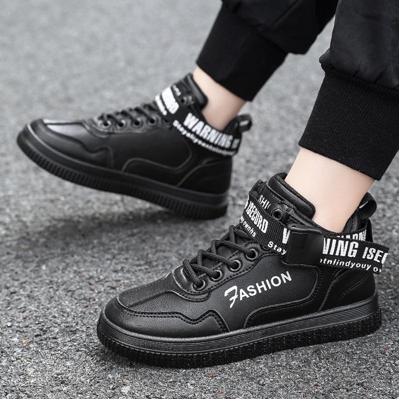 

Winter velvet outdoor warm cotton shoes men s medium and high top new Martin boots youth fashion casual board shoes 44