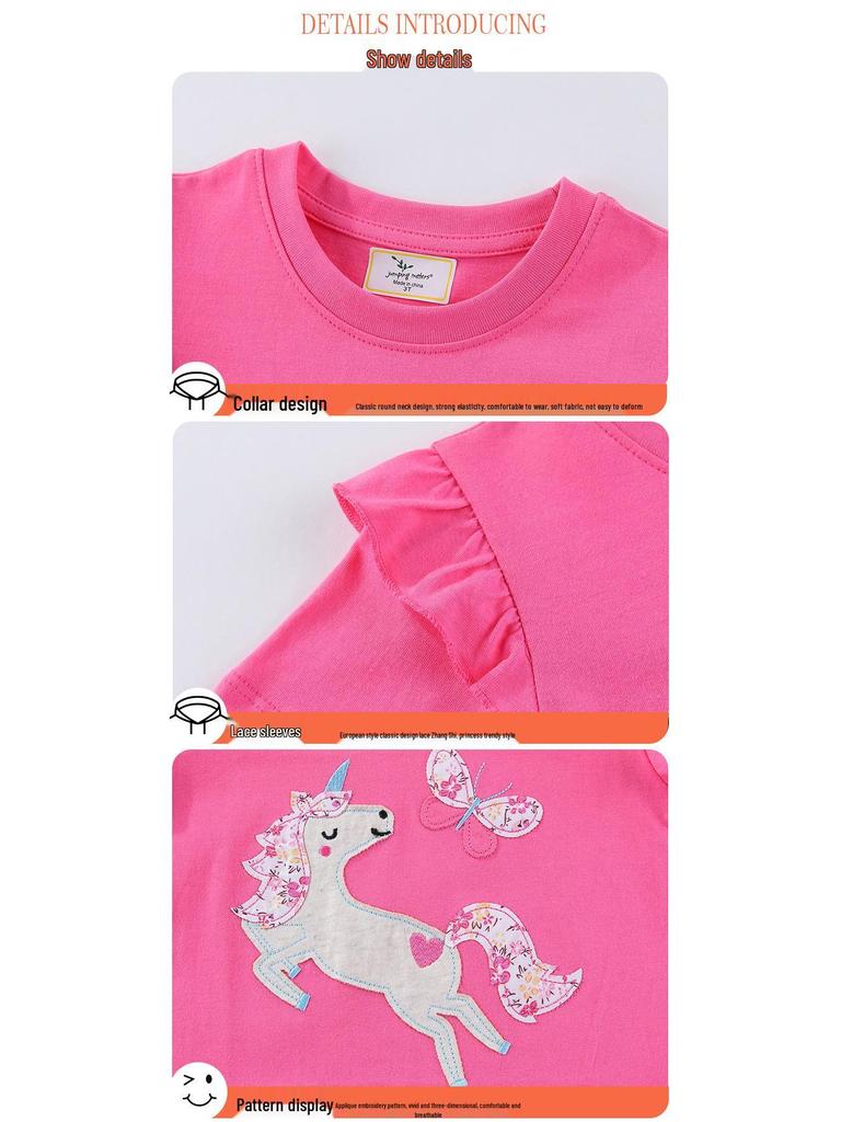 2026 Summer Short-Sleeved Embroidered Girls' T-Shirt