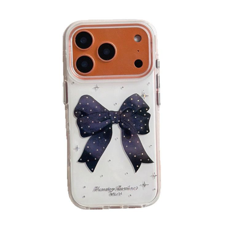 Lux Rhinestone Black Bow iPhone Case for 17/16 Pro Max/15/14