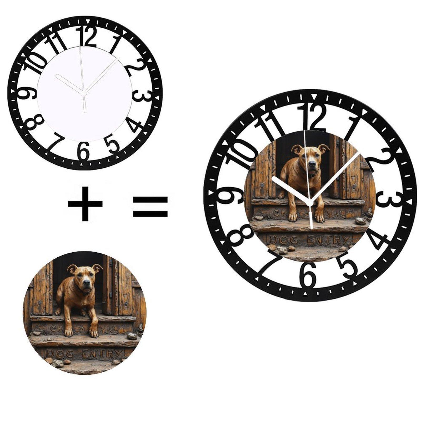 25cm Iron Wall Clock with a Customizable Family Name or Surname (Black,10 inch(25.40cm))