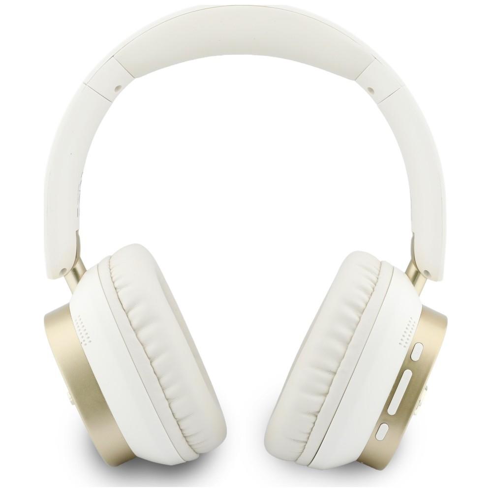Guess Bluetooth ENC Rectangle Metal Script White Over-Ear Headphones
