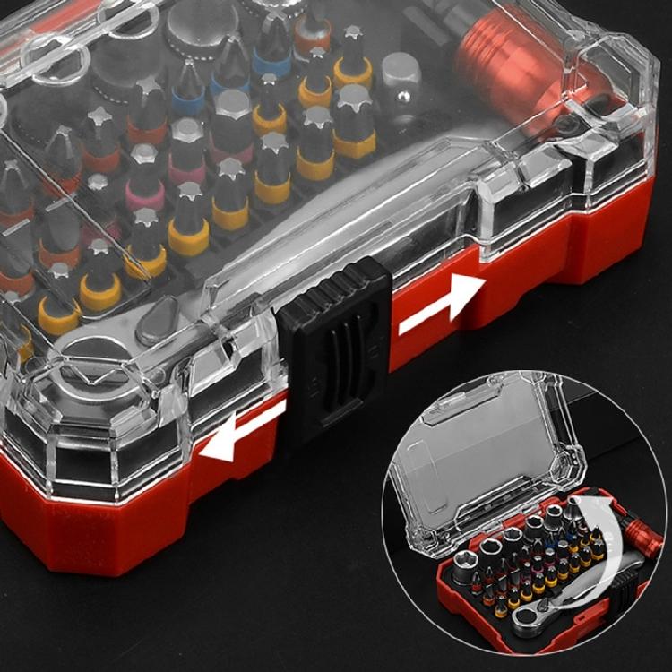 38Pc Magnetic Ratchet Screwdriver Bit Set Durability Ergonomic Design For Precise Automotive Electronics Maintenance