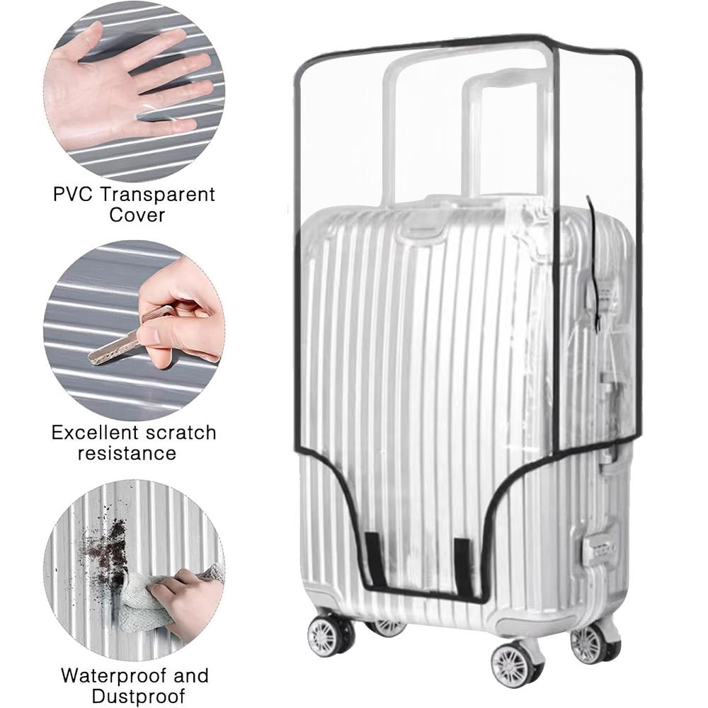 

Clear Pvc Suitcase Cover Protectors Suitcase Covers For Luggage Thickened Suitcase Protective Cover For Wheeled Suitcase Suitabl 18 inches чистий