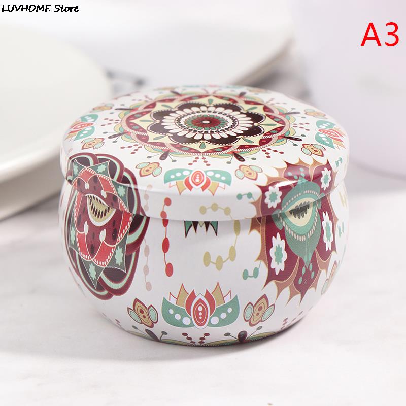 Retro Luxury Candle Jars Holder Storage Case Empty Tin Box Round Container with Lid Small Diy Candle Making Wedding Sweet Gifts